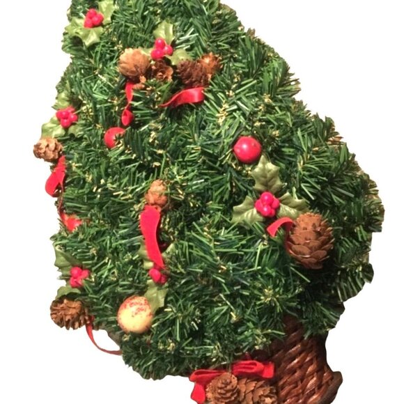 Christmas Wall Tree with Decorations Vintage Hanging Artificial Tree Wall Decor - Picture 4 of 9